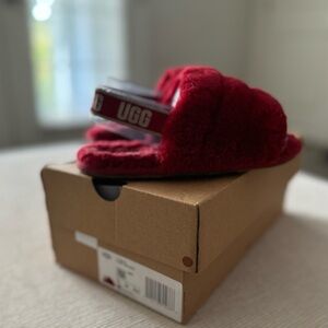 Kids/Toddler UGG Fluff Yeah Slide. Size 12 Red.